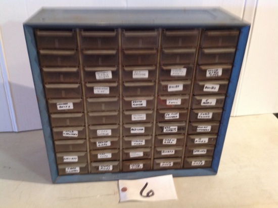 organizer chest w/misc. parts