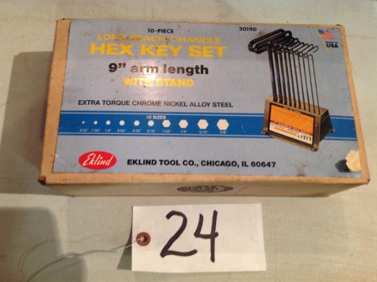 Hex Key Set 9" arm length new in box
