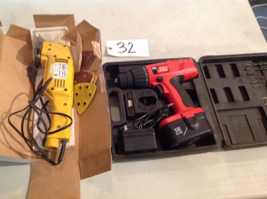 18 volt cordless drill driver & Chicago corner sander