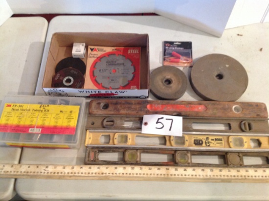 levels, grinding stones, heat shrink kit, blades and more