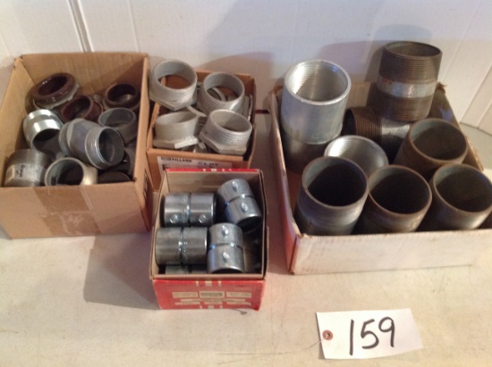 2, 2 1/2 3" nipples, couplings, bushing  1 1/4" threadless couplings
