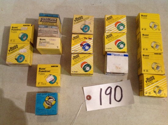assortment of 2 amp - 20 and 3 - 30 amp time delayed screw in Buss Fuses