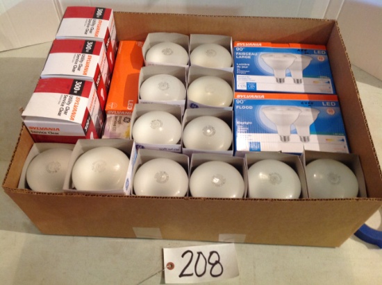 Must pick up   12 65 watt reflector bulb, 4 - LED 90 watt reflector bulb, 4 300 watt bulbs