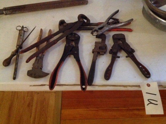 wire cutters, pipe wrench and more