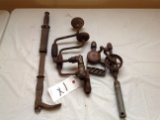 antique wrench's, vintage drills