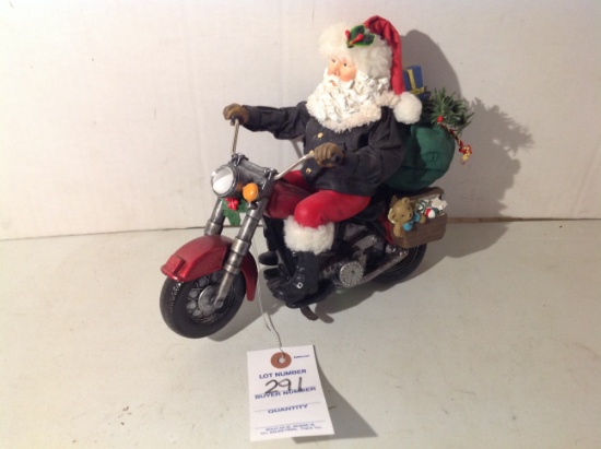 Santa on Motorcycle for Christmas in July