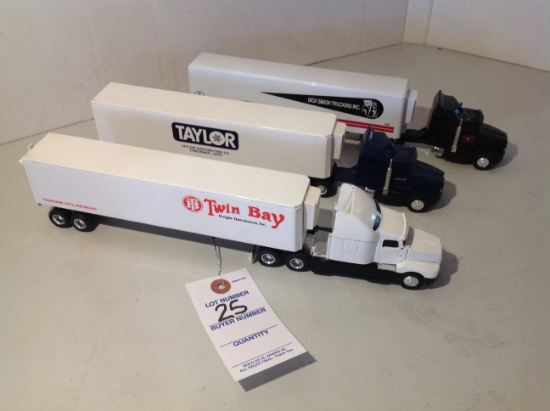 3 1/64 semi Kenworth tractors Twin bay trailer, Taylor distribution trailer