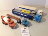 Cement Truck, Logging Semi, Car hauler, and Ford Tractor semi