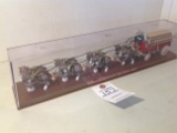 Budweiser Clydesdale Eight Horse Hitch in display case