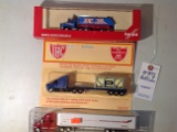 2 different semi's and dump truck