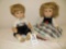 Pat Secrist boy and girl doll signed with the #8