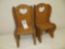 2 wooden doll chairs