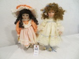 2 dolls one is Wimbledon Collection Procelain Doll 