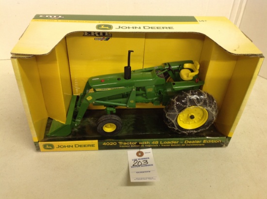 John Deere 4020 w/ loader and chains, no cab, Dealer Edition, NIB