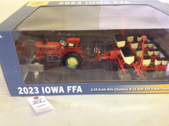 AC D-15 w/330 4 row planter set, 2023 Iowa FFA, 1/16 scale, mint