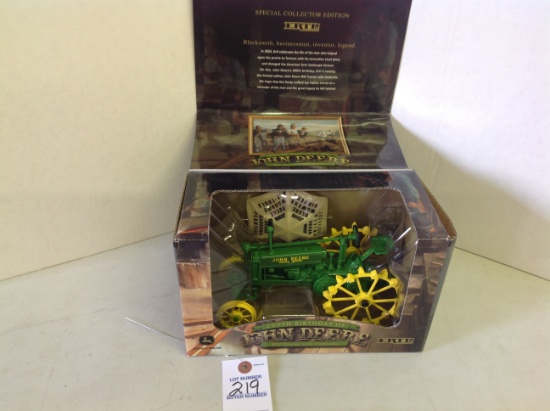 John Deere BW tractor w/umbrella and on steel, 200th Birthday, 1st in serie