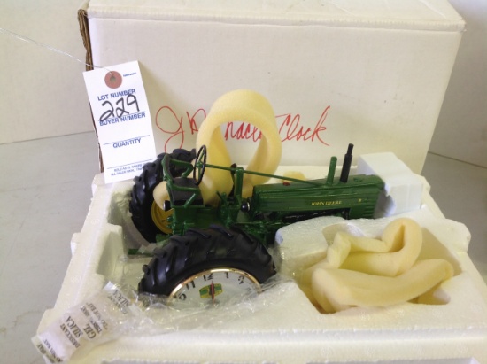 John Deere B Tractor Clock, Fragile, NIB, Danbury Mint