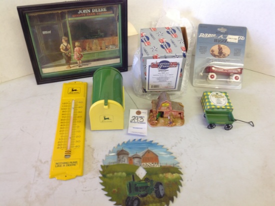 John Deere mail box, American Favorites John Deere Barn, thermometer and mo