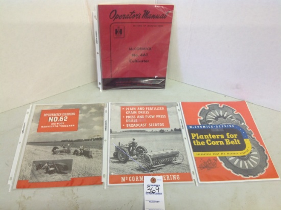 4 pc's McCormick manuals and advertisment catalogs