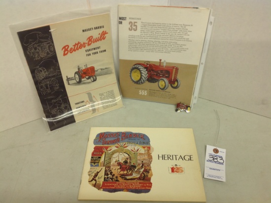 Massey Harris catalogs and pin