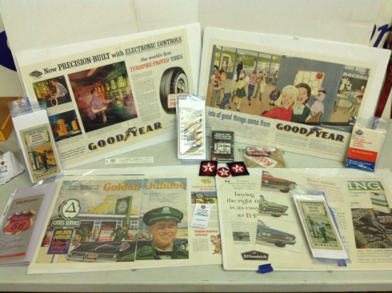 many advertising items, Texacp. Goodyear, Phillis, Amaco and more