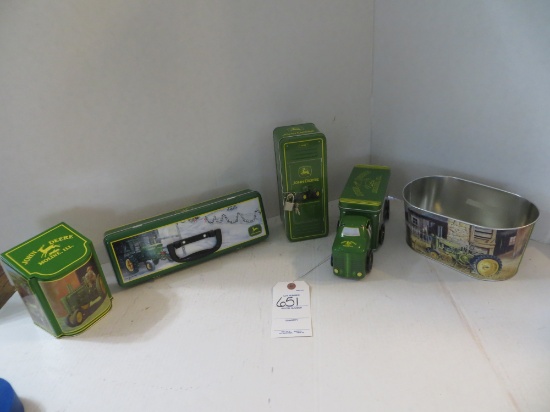 John Deere Tins, 5 pieces
