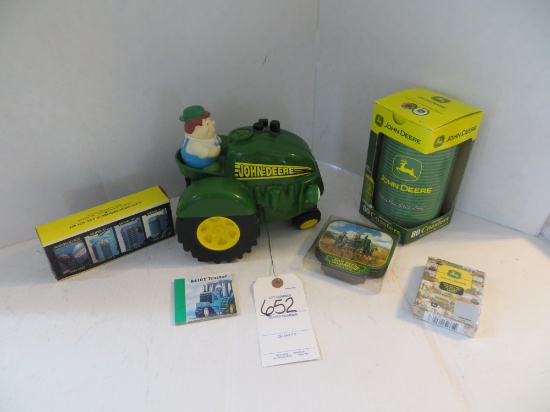 John Deere Coasters (2 sets), playing cards, toy, 4 piece historical toy se