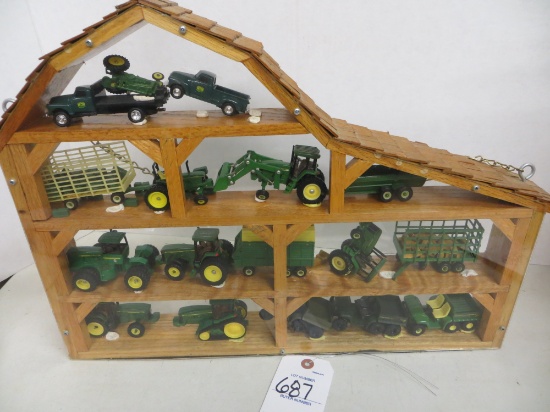 Barn w/selection of tractor's, implements and gators
