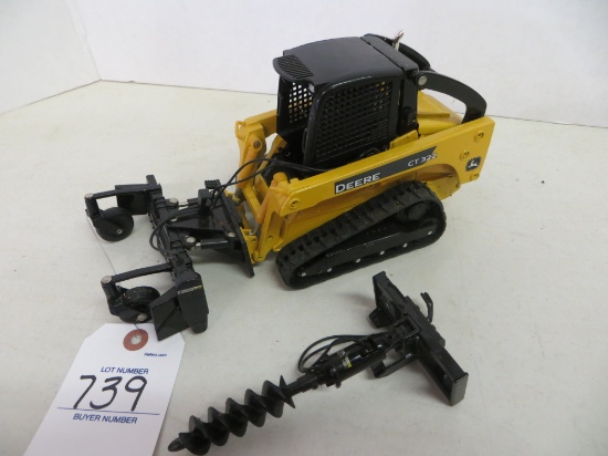 John Deere CT322 mower & post hole digger, Ertl 1st Production