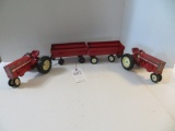 4 piece set, 2 International tractors and 2 International wagons, PWC