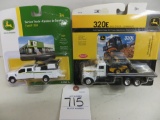 F-350 John Deere service truck and Peterbilt delivery truck w/320 skid stee