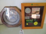 John Deere 1st in Series plate, and John Deere shadow box