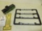 1957 Chevy John Deere advertisement, 2 licence plate covers, JD thermometer, C