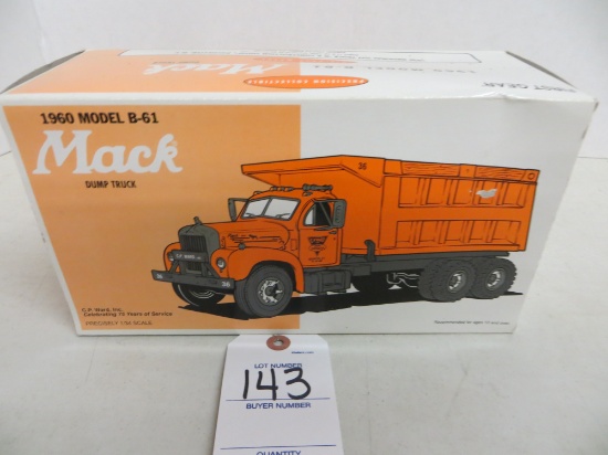 1960 Model B-61 Mack Dump Truck, 1st Gear, 1996 National Toy Truck N Const