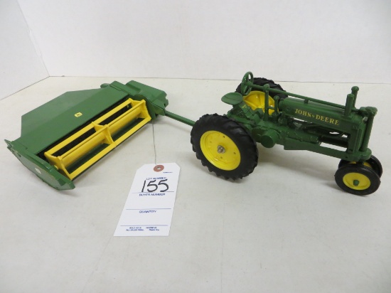 John Deere A w/John Deere hay bine
