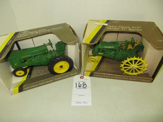 John Deere 70 row crow tractor & 1937 John Deere G Collector Edition tracto