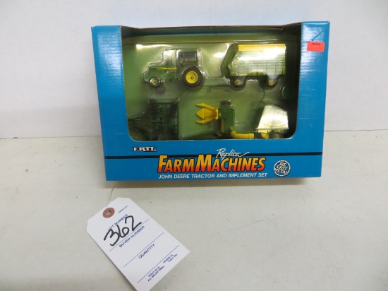 John Deere Tractor and Implement Set "Farm Machines Replica"