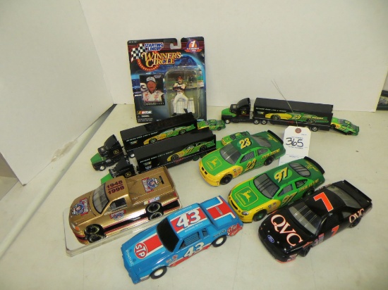 50th Anniversary gold pace Nascar, 3 semi's 4 race cars, Dale Earnhardt start