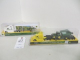 2 Hauler John Deere Semi's 1 w/van trailer, 1 w/tractor & grain cart