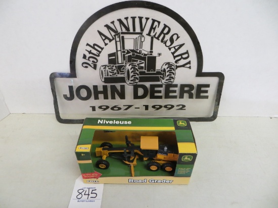 25th Anniversary sign w/metal Road Grader