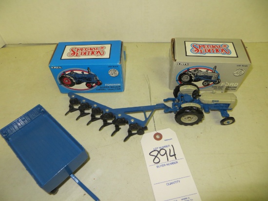 Ford 5000 Super major diesel tractor, wagon, plow & Fordson Super major Die