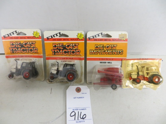 Case 3294, 2594, 2590 & IH mill mixer, 1/64th scale