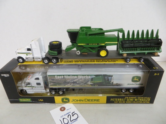 International semi w/combine, Peterbilt Semi & trailer, East Moline Works
