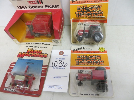 International 1844 cotton picker, 2 tractors & planter