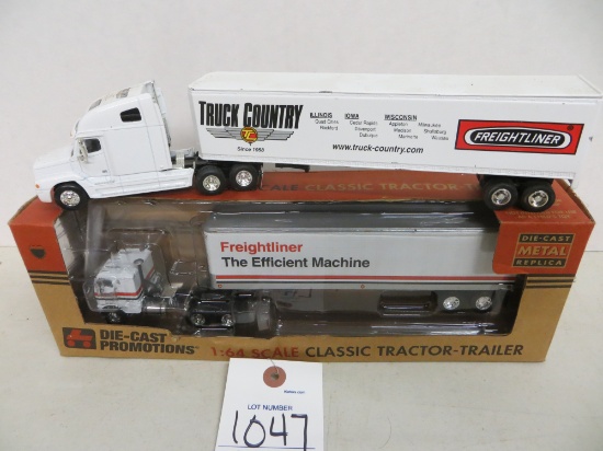 2 Freightliner 1 w/cab over and Truck Country w/enclosed trailer