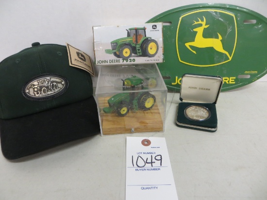 John Deere 7920 in case w/box, hat, licence plate and silver medal