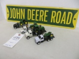 John Deere Road sign w/trucks and tractors