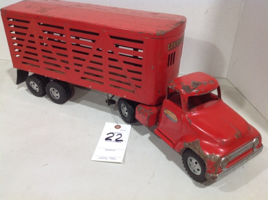 1955 Vintage Tonka Livestock Hauler Truck and Trailer, original