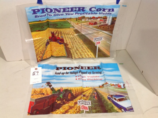2 Pioneer Corn seed bags, rare from 1960's