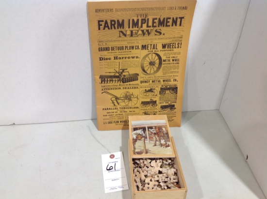 The Farm Implement News 1889 reprint from 1961, rare w/John Deere puzzel